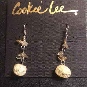 Cookie Lee yellow glass earrings